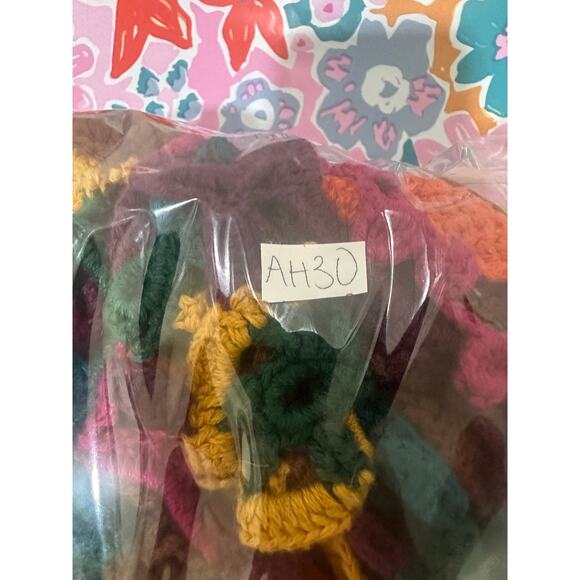 Vintage Crochet Colorful Beaded Knit Layering Sweater Floral by MY One Sz - Picture 6 of 6